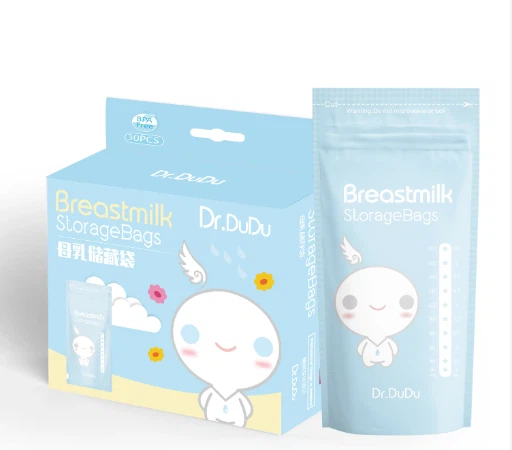 کیسه های نگهداری شیر مادر بدون BPA با بسته بندی پایه پلاستیکی سفارشی قابل استفاده مجدد Pet/Pe BPA