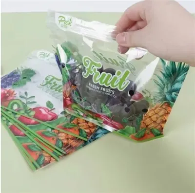 فروش عمده کیسه پایه میوه و سبزیجات با کیفیت بالا با دسته و سوراخ هوا