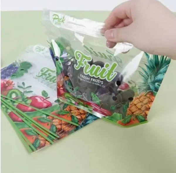 فروش عمده کیسه پایه میوه و سبزیجات با کیفیت بالا با دسته و سوراخ هوا